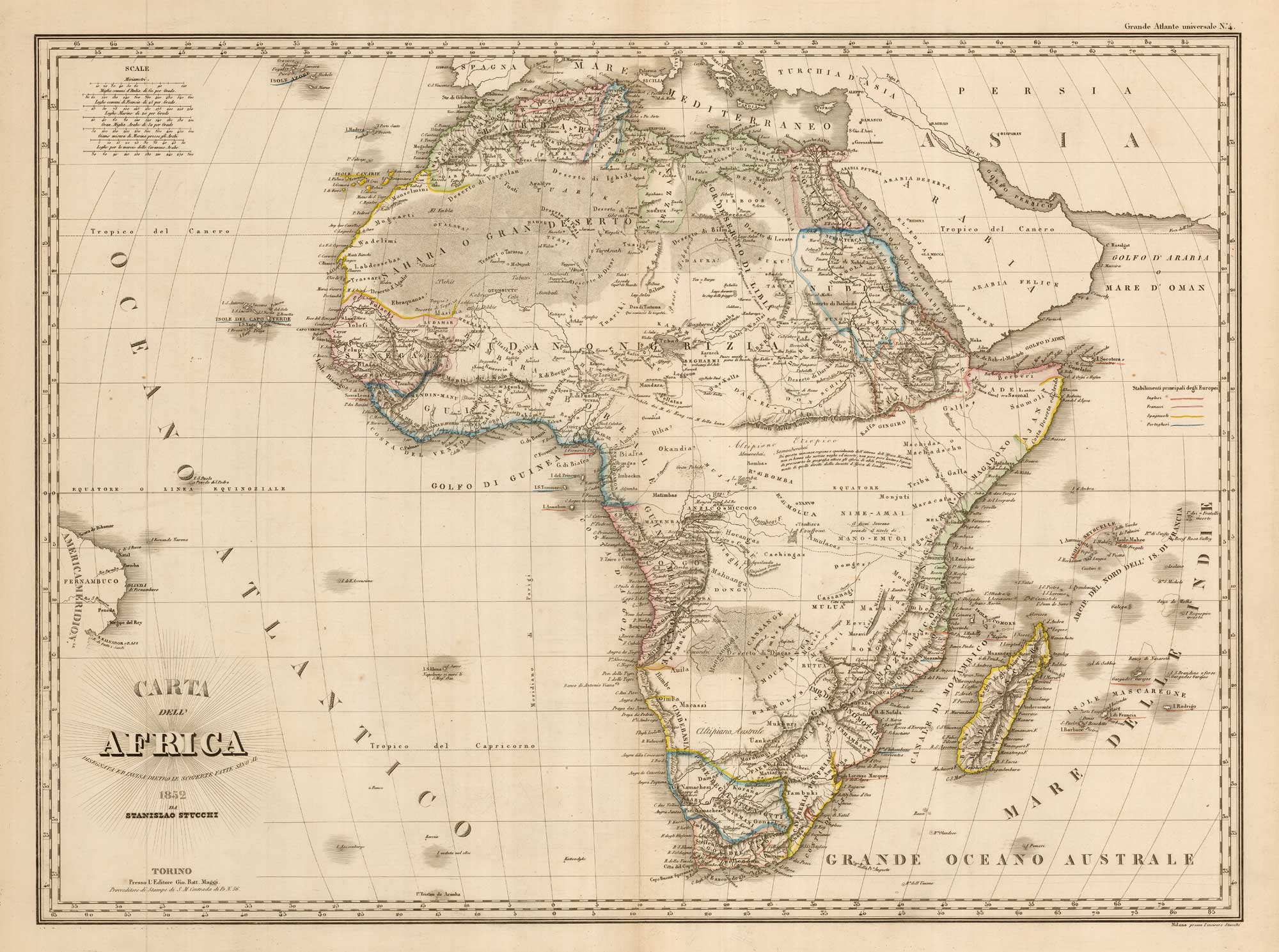 Stucchi's large map of Africa 1851