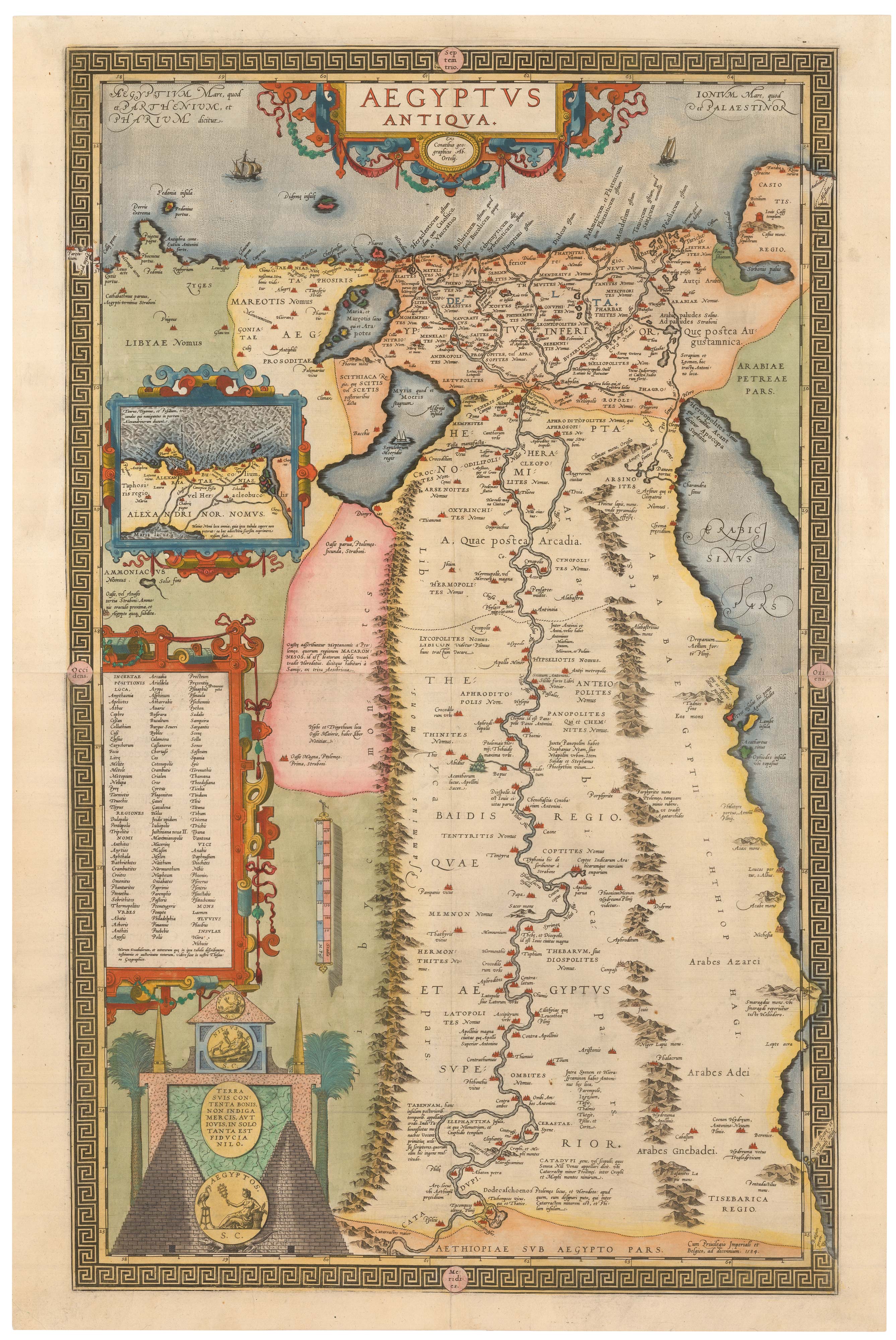 Ortelius Ancient Egypt 2 sheet