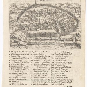 Beauvau rare plan of Jerusalem after Braun and Hogenberg