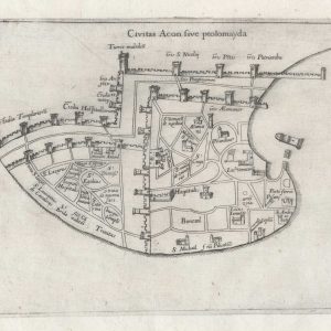 Vesconte plan of Acre during Crusader rule, 1611