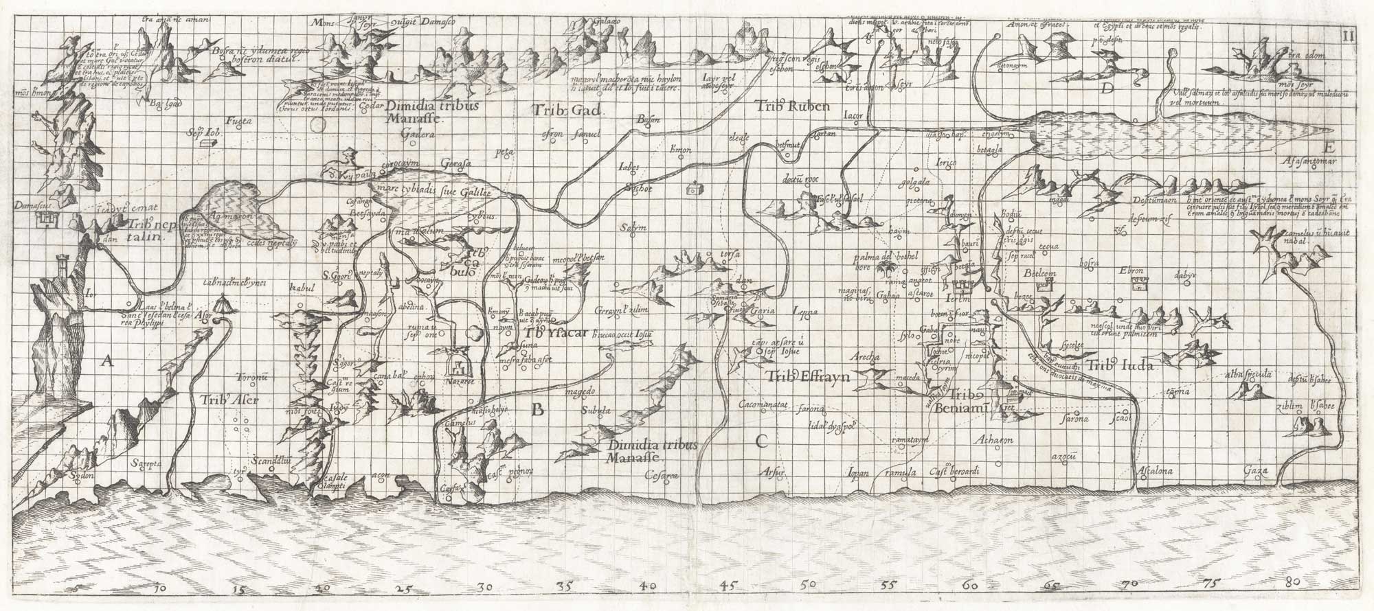 Vesconte map of the Holy Land, 1611