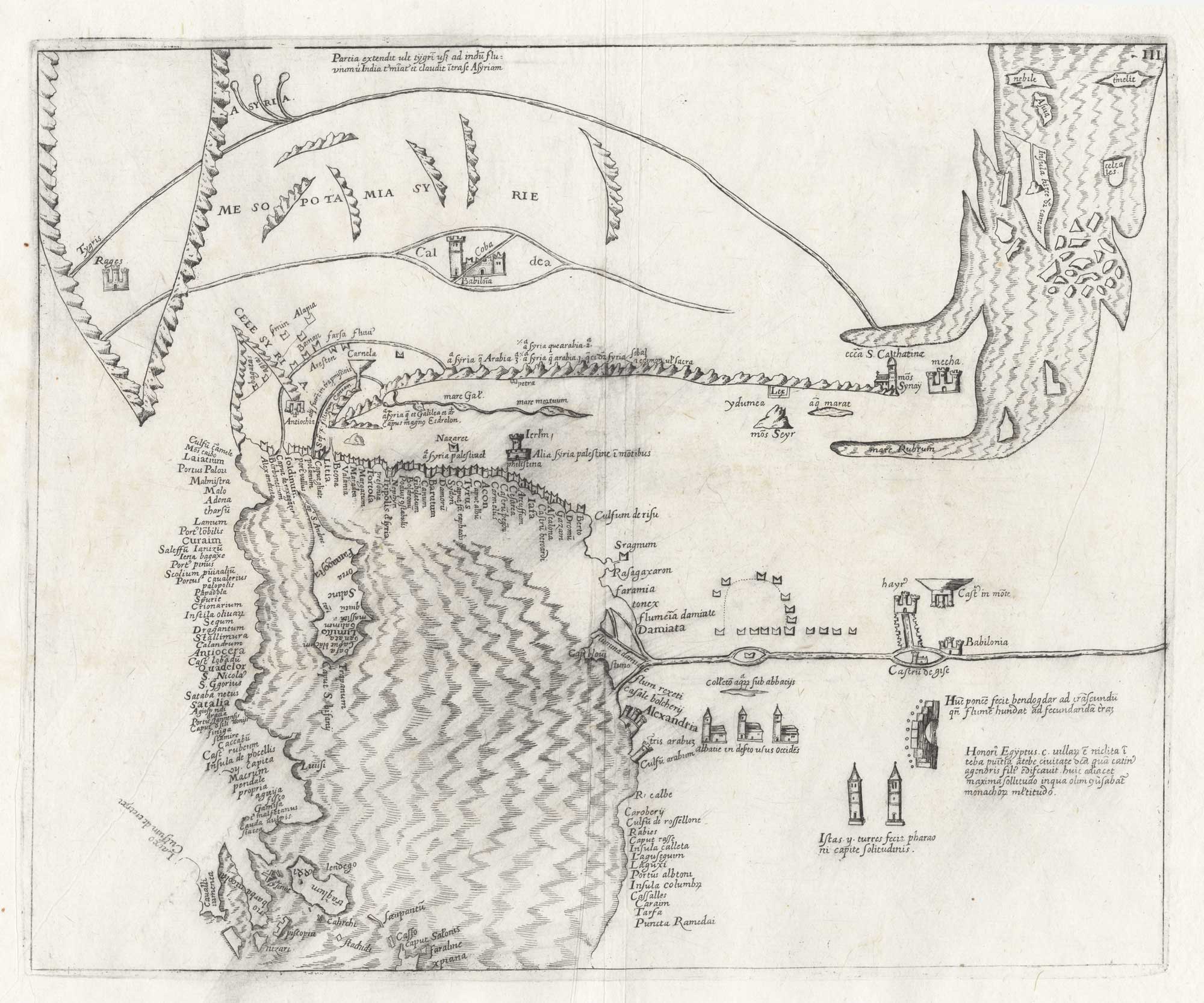 Vesconte map of the Eastern Mediterranean, 1611