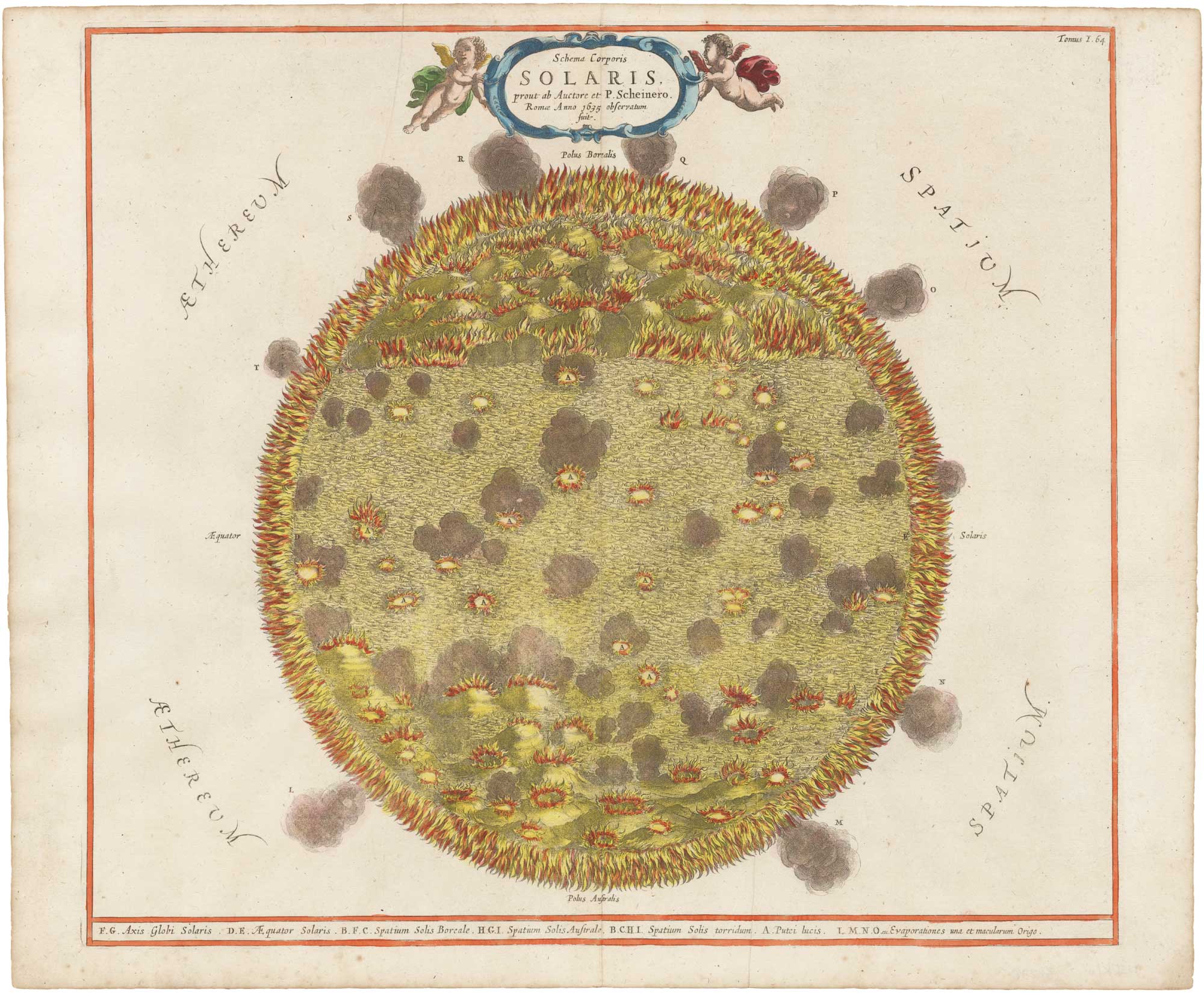 Athanasius Kircher map of the Sun, 1665