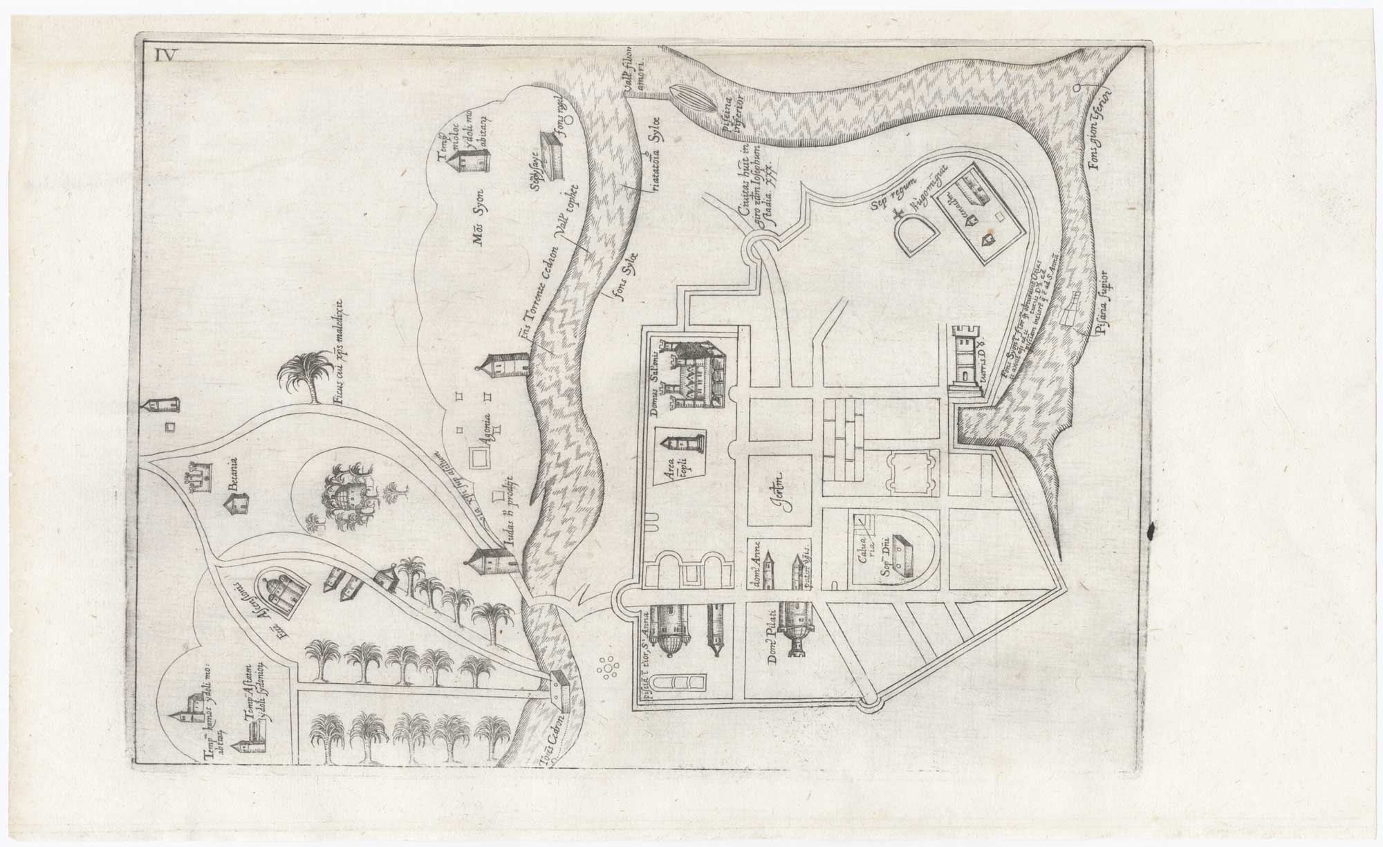 Vesconte / Bongars plan of Jerusalem, 1611