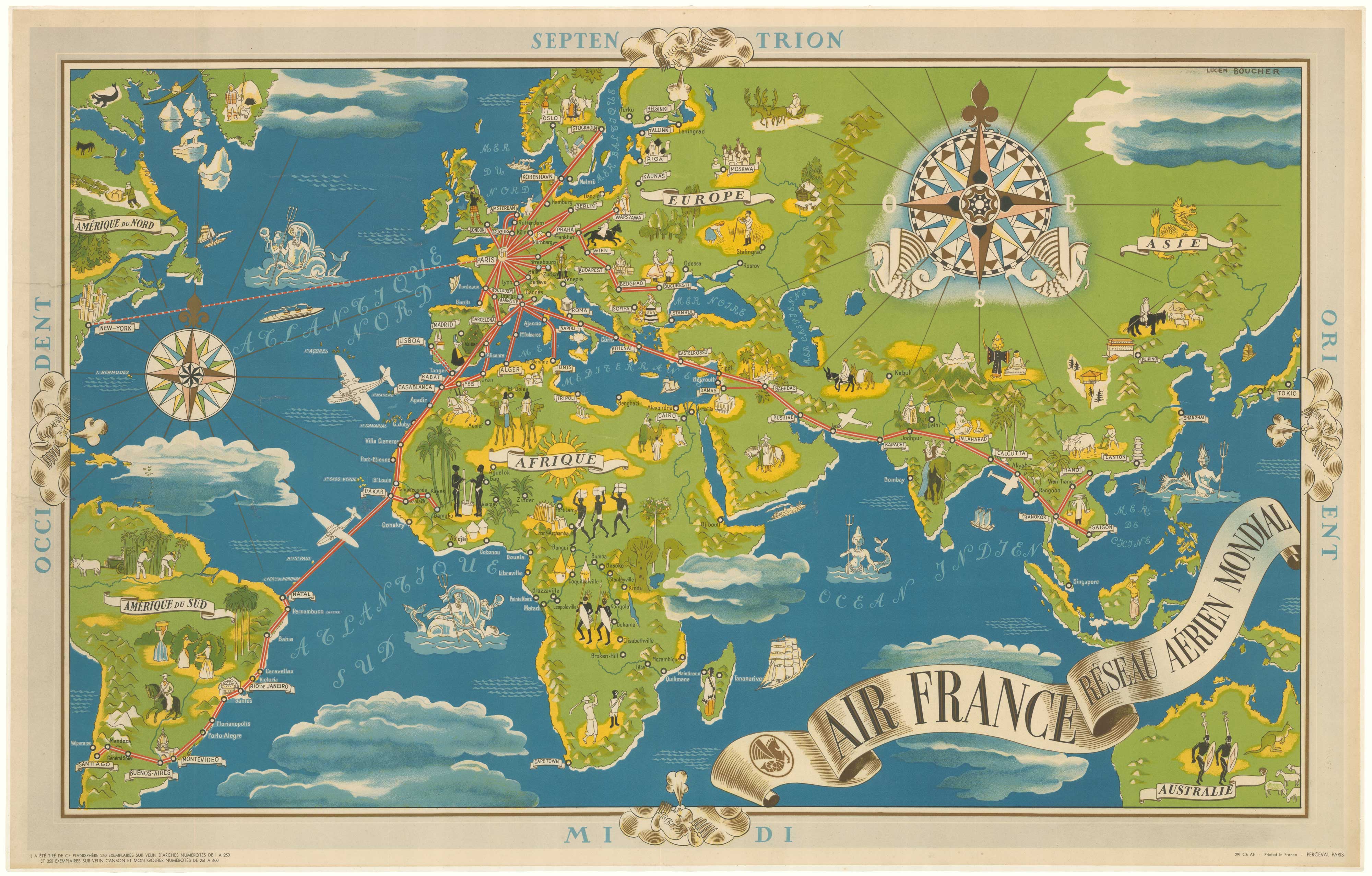 Boucher, Air France, Air France. Réseau Aérien Mondial. 1937
