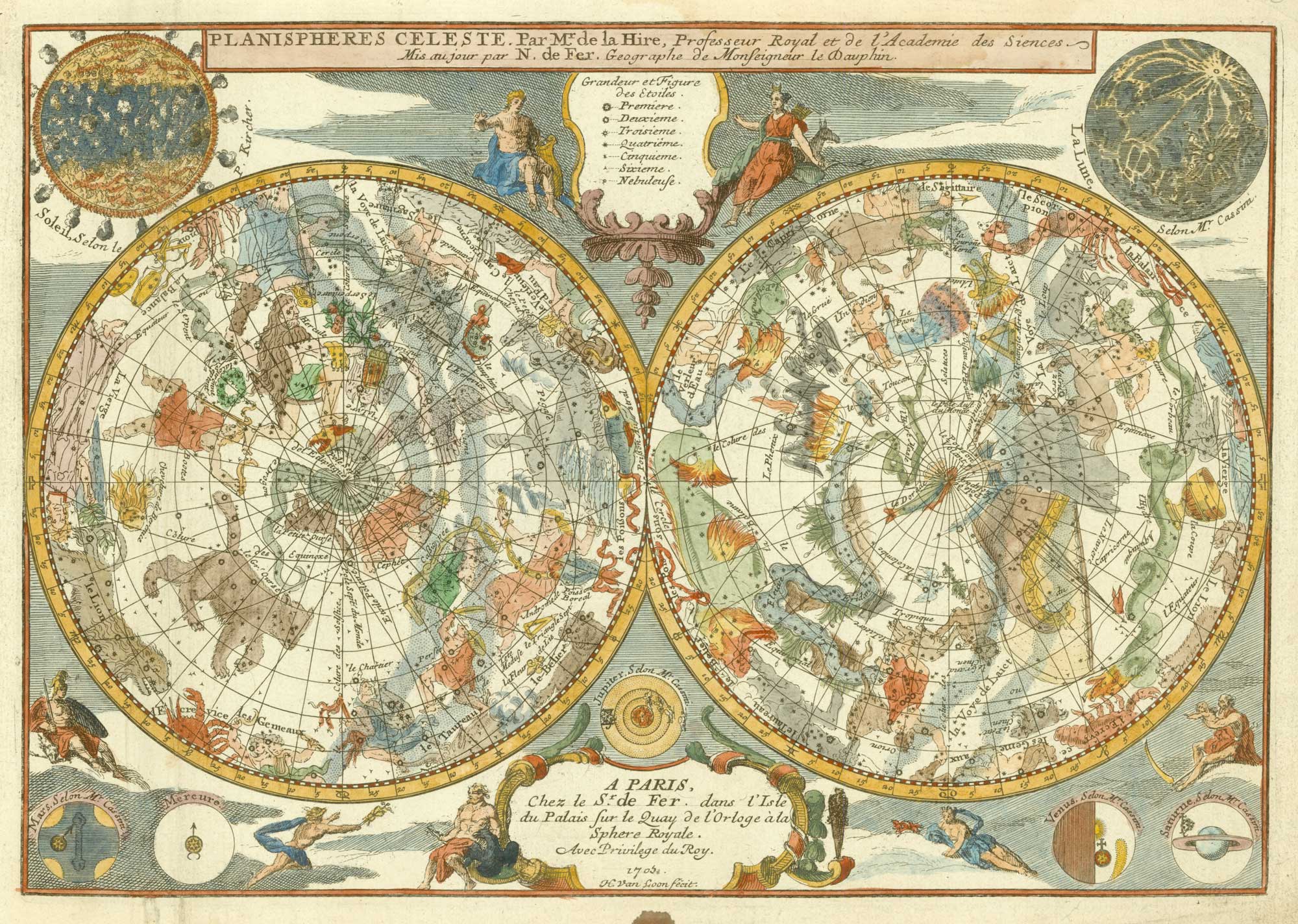 La Hire Celestial Chart 1705