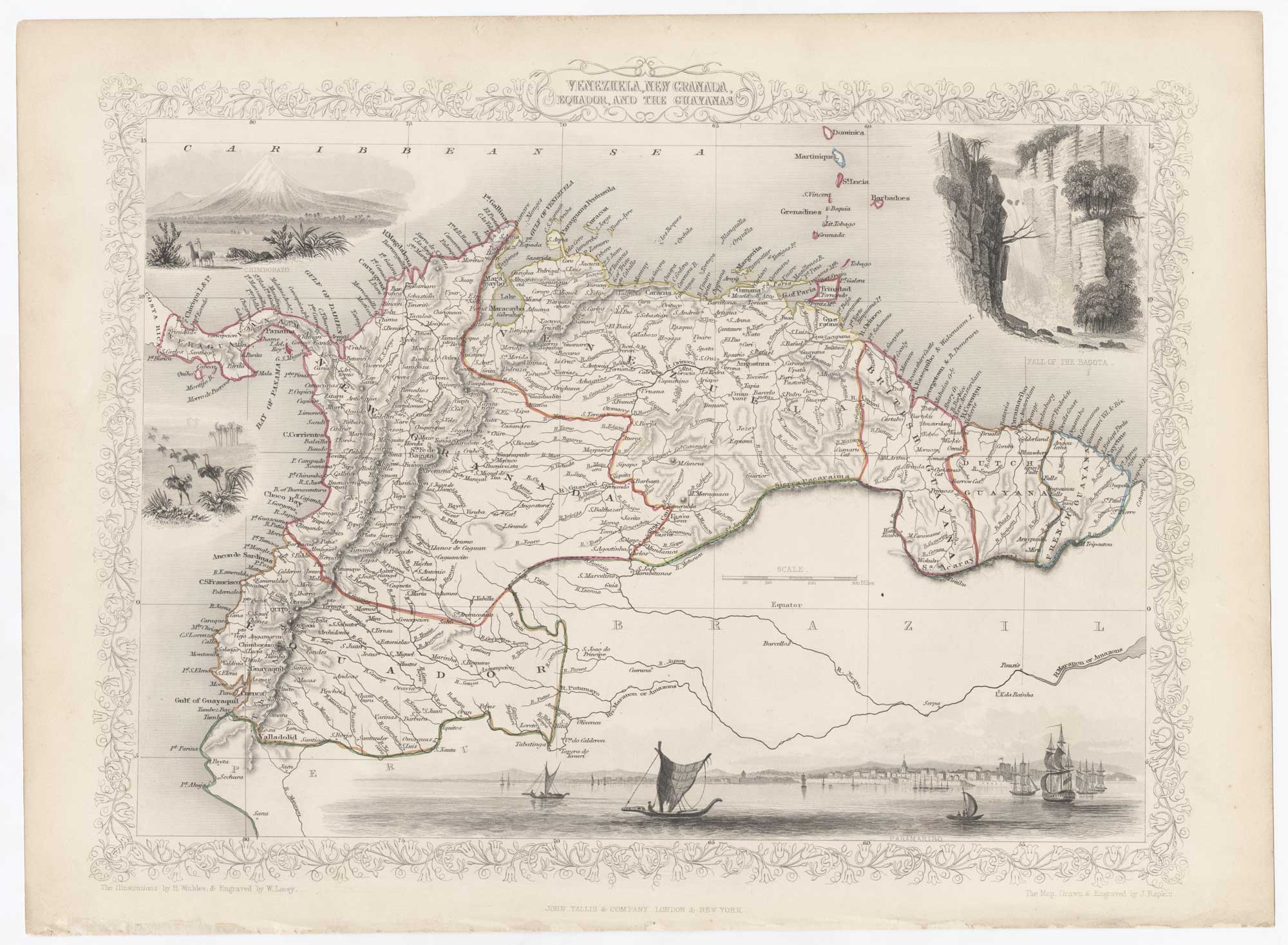 John Tallis map of Colombia