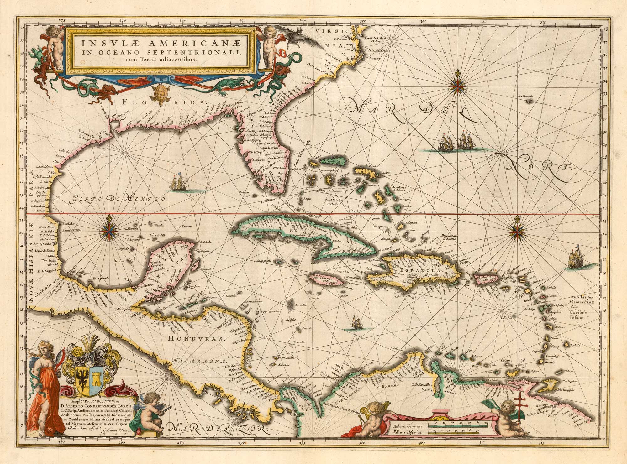 Blaeu map of the West Indies