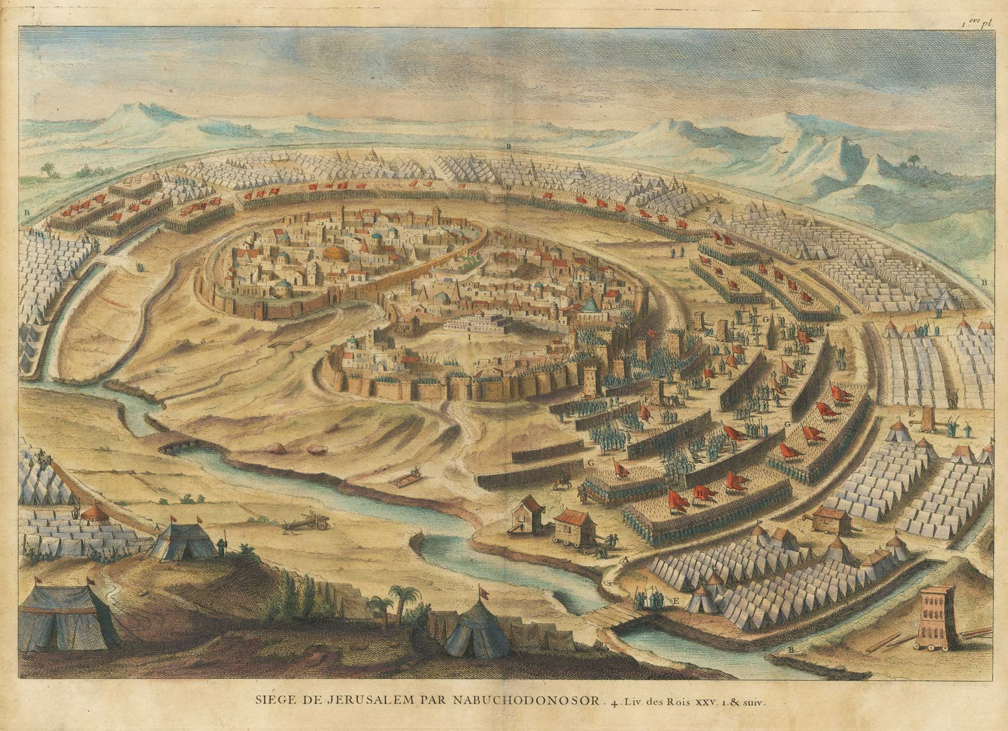 1728 view of Jerusalem by Calmet