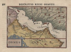 Bertius, miniature map of the Persian Gulf, Ormus.