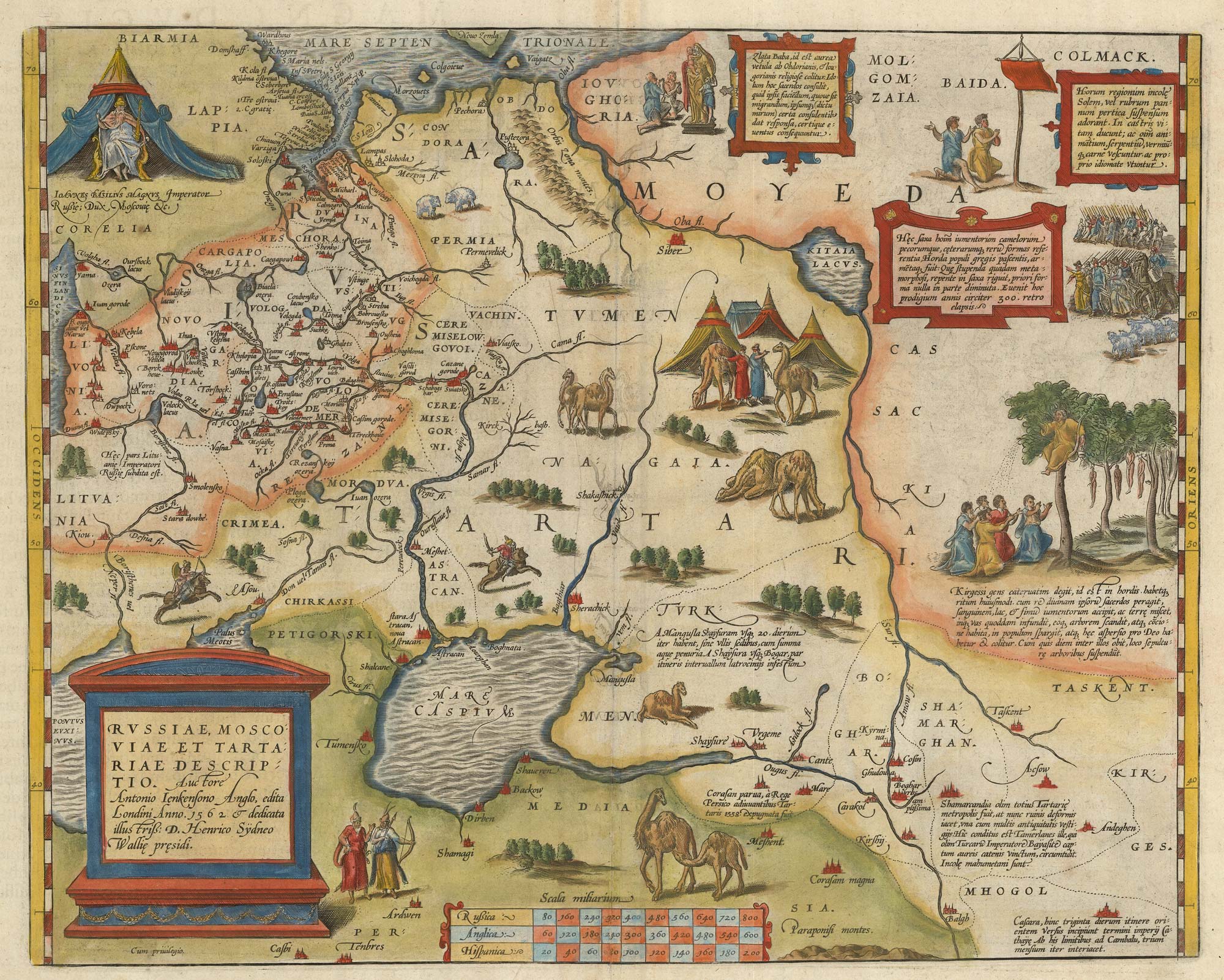 Ortelius Russia, Russiae, Moscoviae et Tartariae Descriptio. Auctore Antonio Ienkensono Anglo.