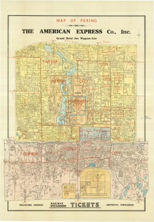 Anonymous, map of Peking / Beijing, Map of Peking -- The American Express Co., Inc. Grand Hotel des Wagon-Lits.
