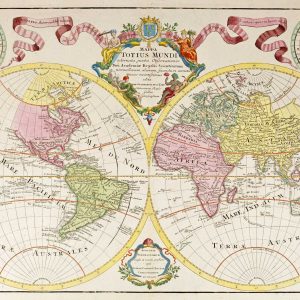 Lotter's double hemisphere world map 1775, Mappa Totius Mundi...
