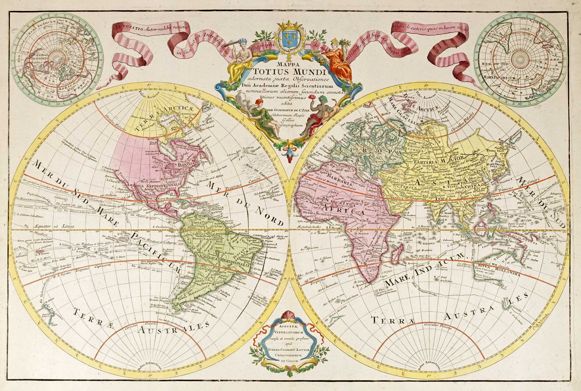Lotter World Double hemisphere 1775