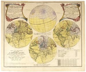 Lowitz / Euler, the predicted path of the 1748 solar eclipse, Die versinsterte Erdkugel d. i. Geographische, le Monde Eclipsé ou Representation Geographique de L'Eclipse de la Terre ou du Soleil qui