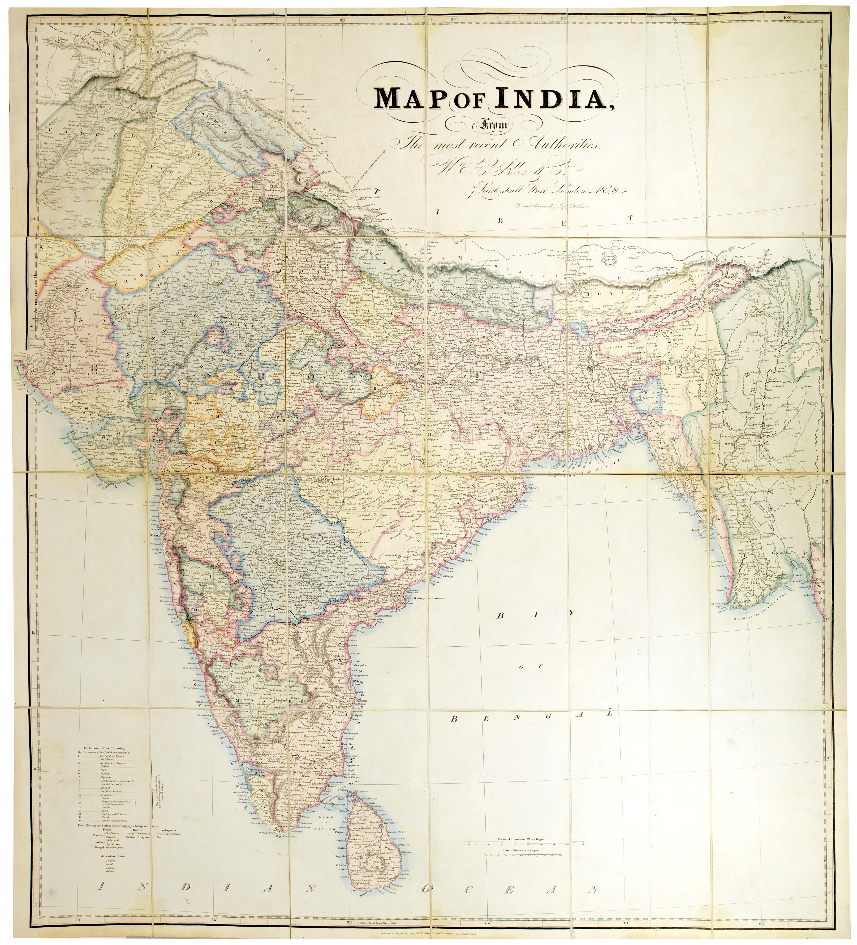 Walker, Large map of India, Map of India from the most recent Authorities.