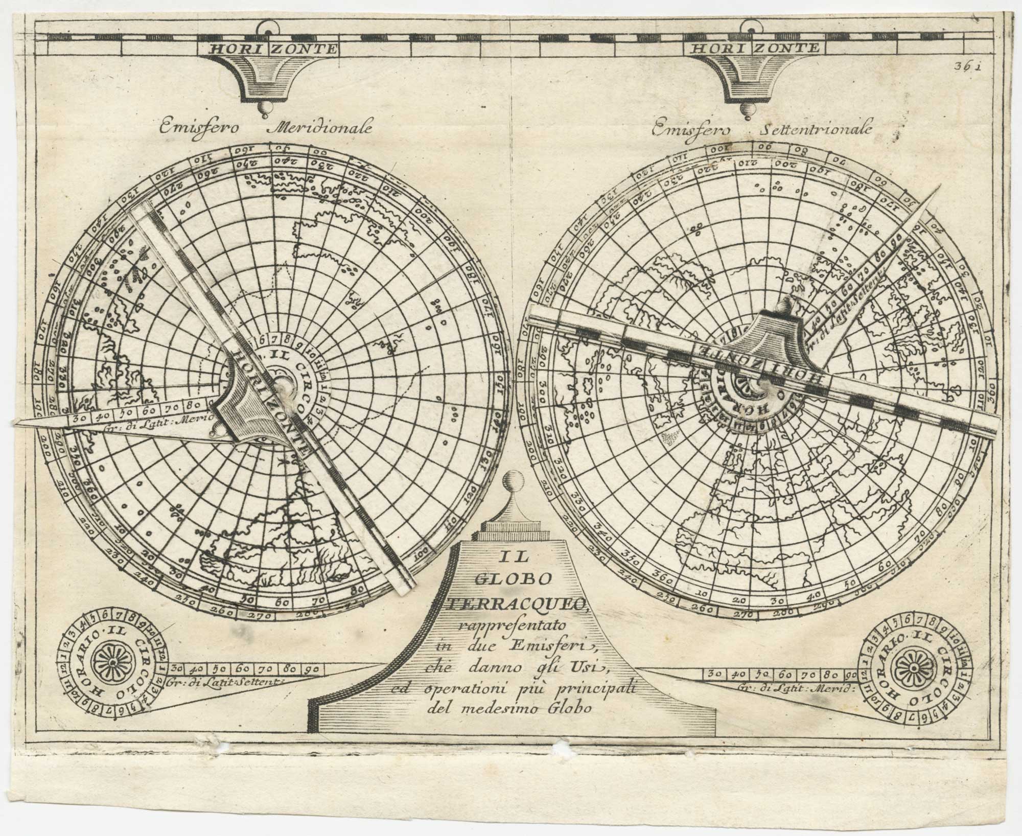 A 17th century double-hemisphere world map as a volvelle