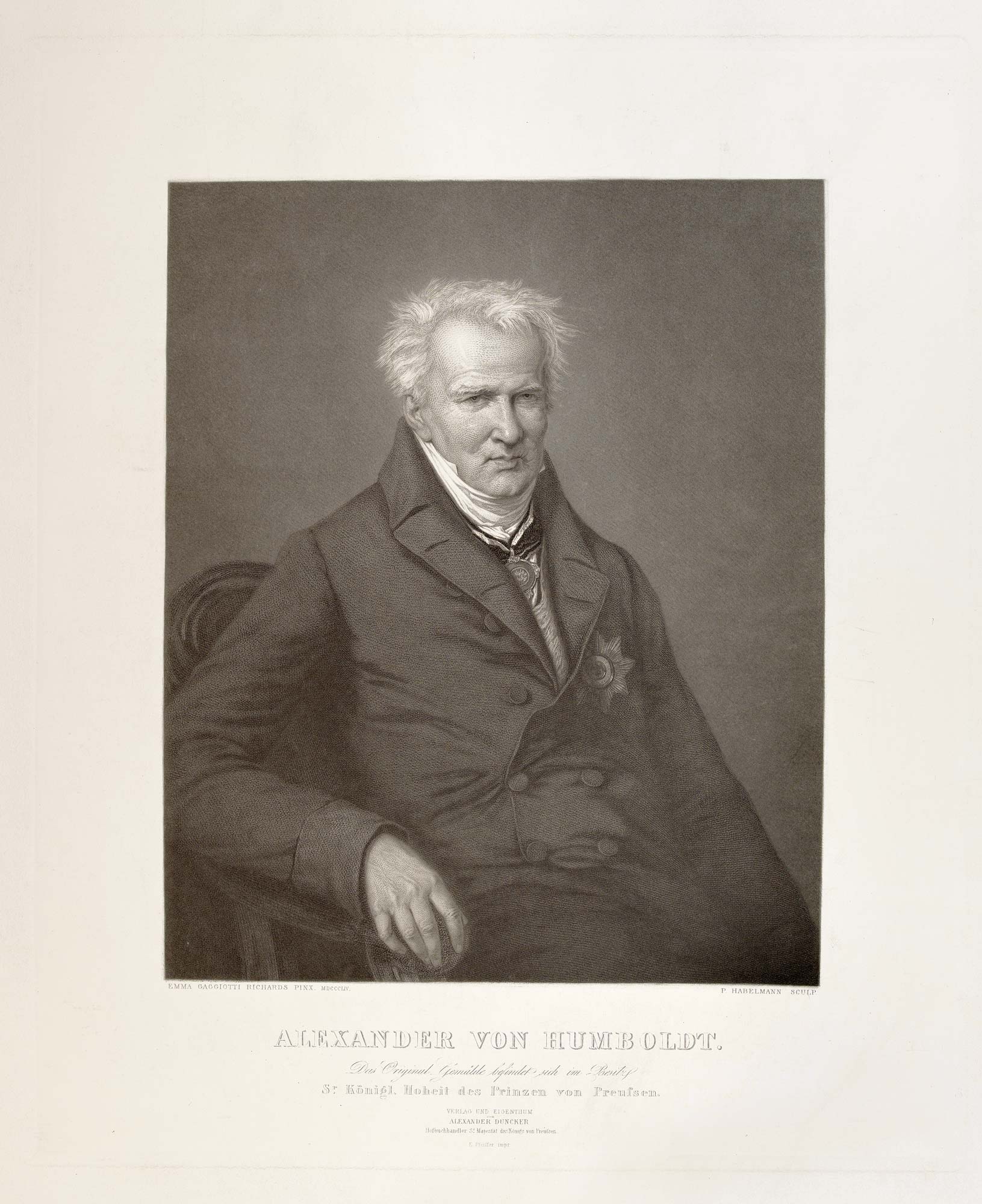 A fine portrait of Alexander von Humboldt