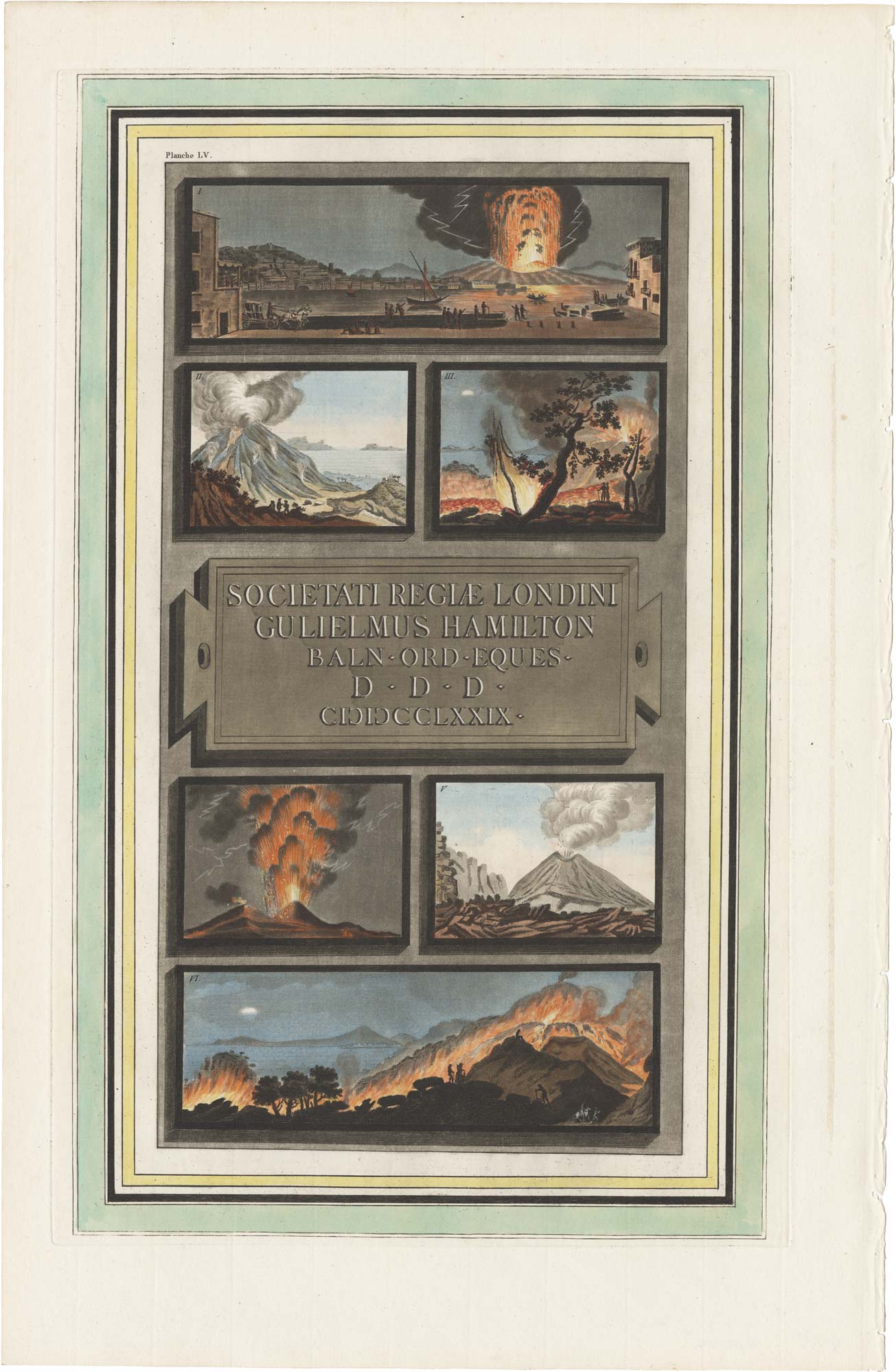 The dedication page from the supplement to Hamilton’s ‘Campi Phlegraei’