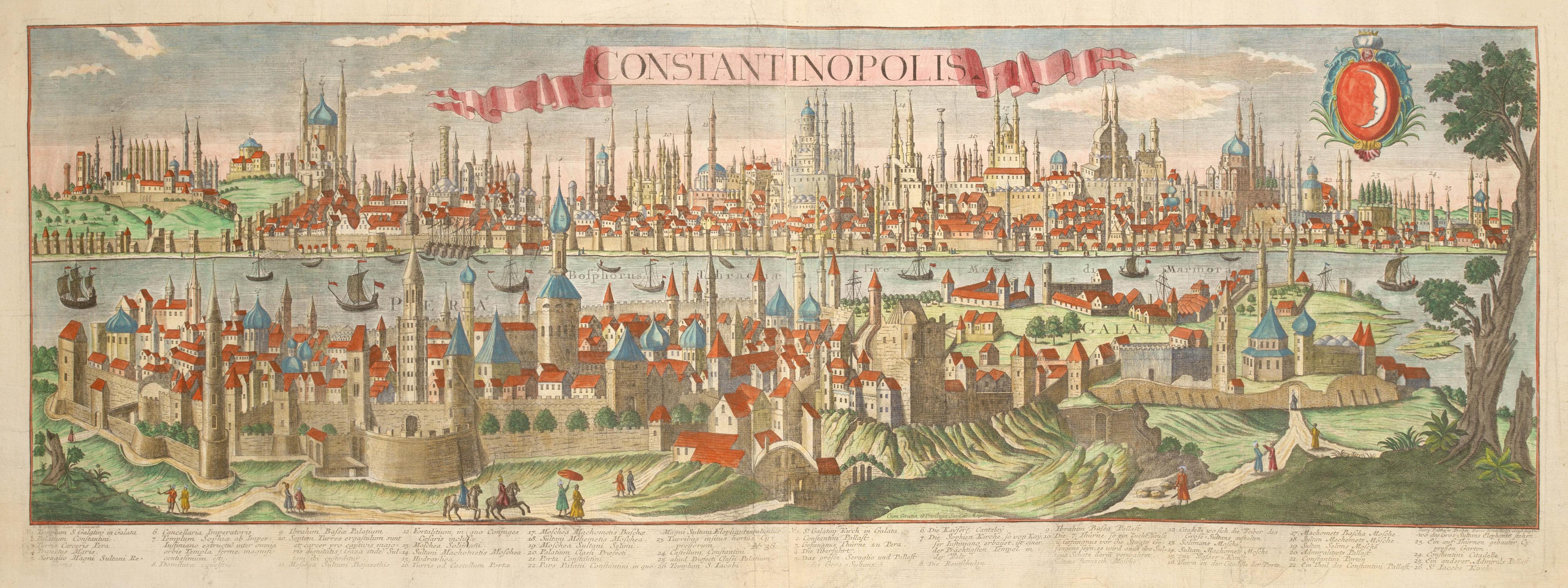 A two-sheet prospect of Istanbul in the mid-18th century