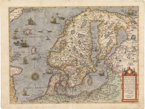 'the first modern regional map of Scandinavia' by De Jode