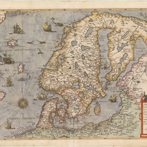 'the first modern regional map of Scandinavia' by De Jode