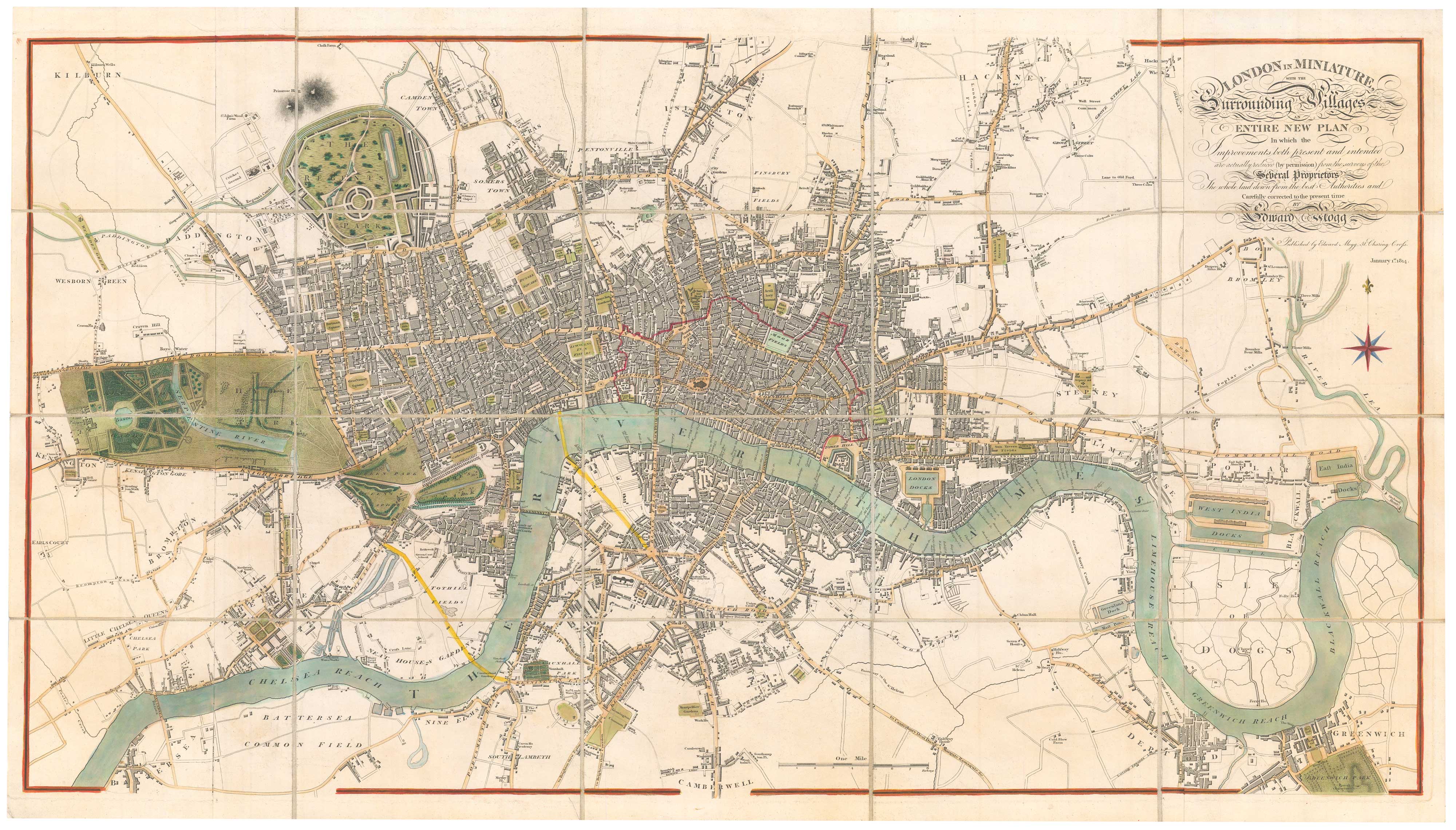 Mogg's map of London, Map of London published near the end of the Napoleonic Wars
