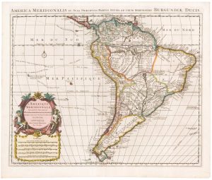 Delisle's map of South America, titled: L'Amerique Meridionale Dressée sur les Observations de M.rs de L'Academie Royale des Sciences & quelques autres, & sur lwa Memoires les Plus recens.