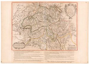 Baudouin map of Switzerland, titled: Charte de la Suisse, de la Rhetie, ou Des Grisons, de la Valteline, du Valay,