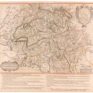 Baudouin map of Switzerland, titled: Charte de la Suisse, de la Rhetie, ou Des Grisons, de la Valteline, du Valay,