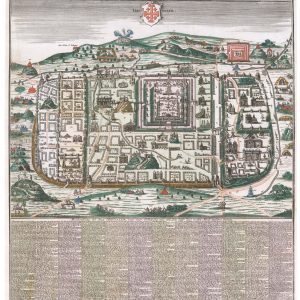Seutter's plan of Jerusalem after Adrichom, titled: Ierusalem, cum suberbiis, prout tempore Christi floruit...