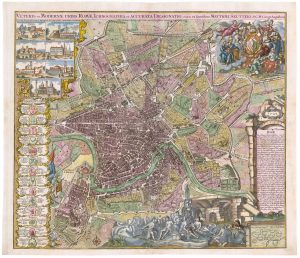 Seutter's map of Rome, titled: Veteris et Modernae Urbis Romae Ichnographia et Accurata Designatio...