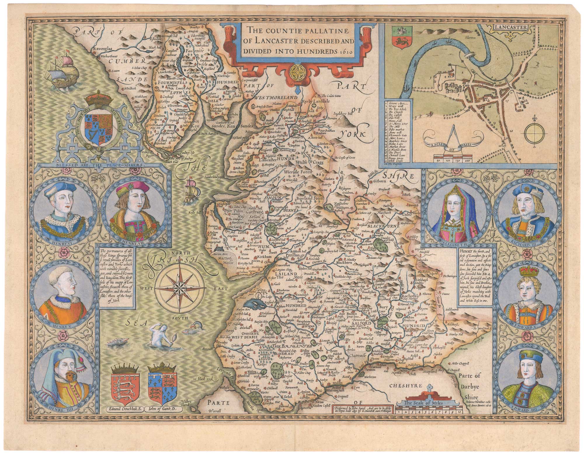 Speed's famous map of Lancashire
