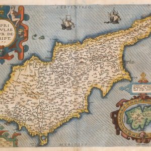 Ortelius, map of Cyprus, titled: Cypri Insulae Nova Descript. 1573.