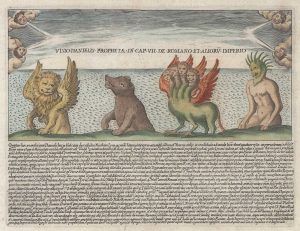 Lauro's beasts representing the four empires in Daniels Dream, Visio Danielis Prophetae in Cap VII de Romano et Alioru Imperio.
