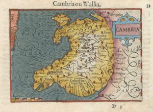A 16th century miniature map of Wales