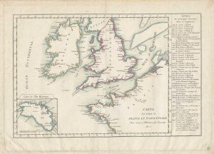 A French propaganda map listing attacks on Britain