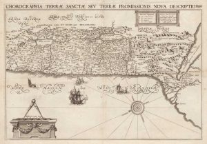 Quaresmius's map of the Holy Land, Chorographia Terrae Sanctae seu Terrae Promissionis Nova Descriptio.