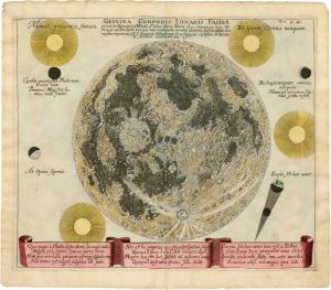 Johann Zahn's map of the Moon, titled: Genuina Corporis Lunaris Facies, prout in oppositione vernali A. 1694.
