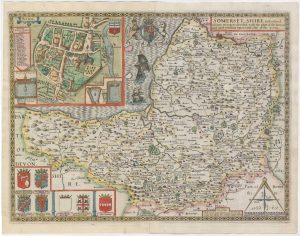 The scarce First Edition of Speed's map of Somerset