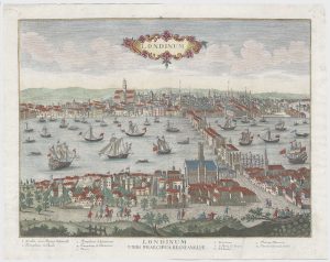 Aveline's prospect of London Pre Fire of London, titled: Londinum Urbs Praecipua Regni Angliae.