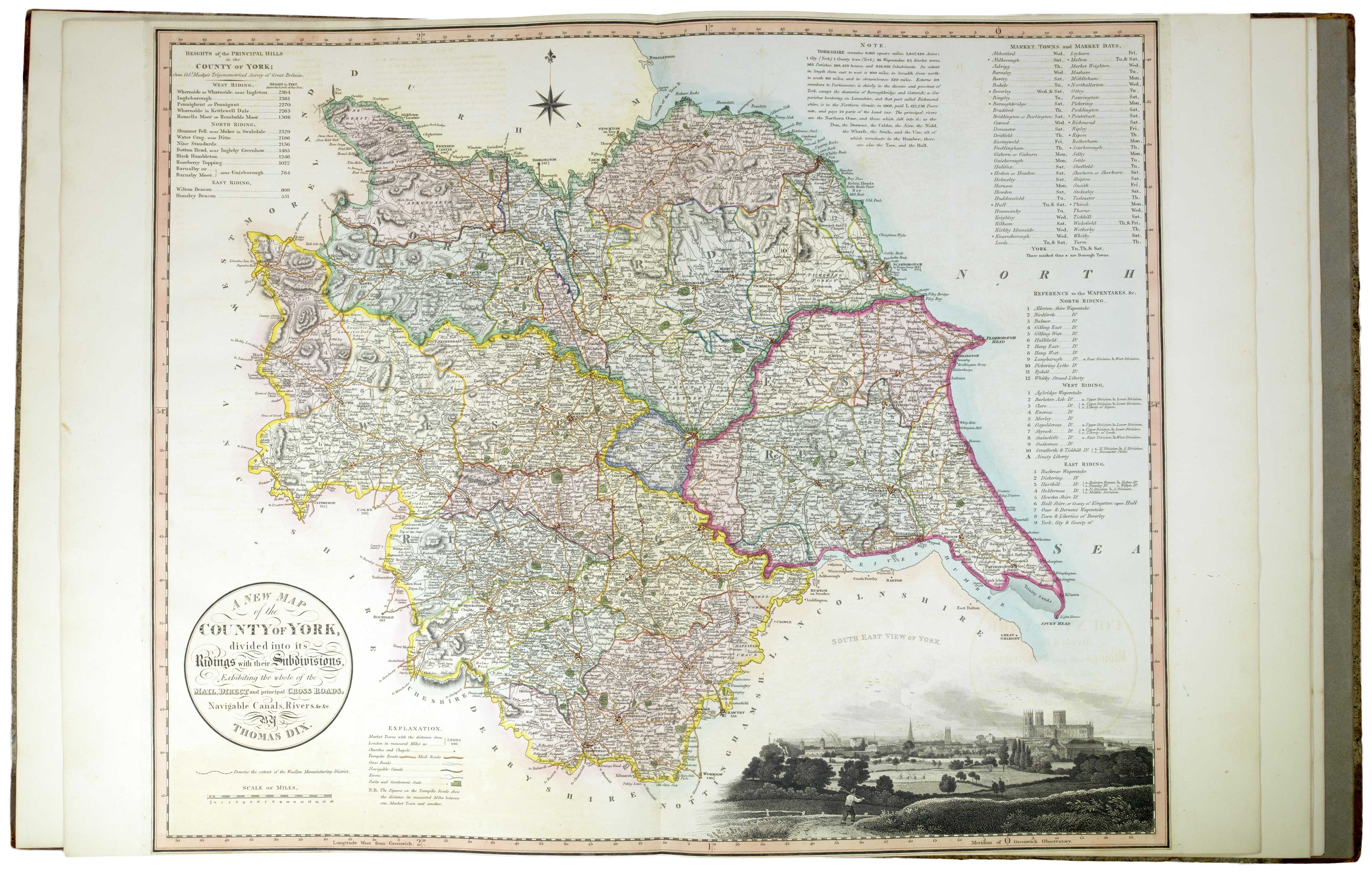 The rare First Edition of Dix's county atlas bound in plano