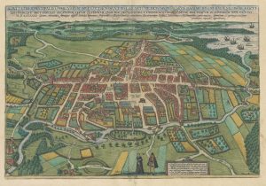 Braun and Hogenberg, plan of Odense