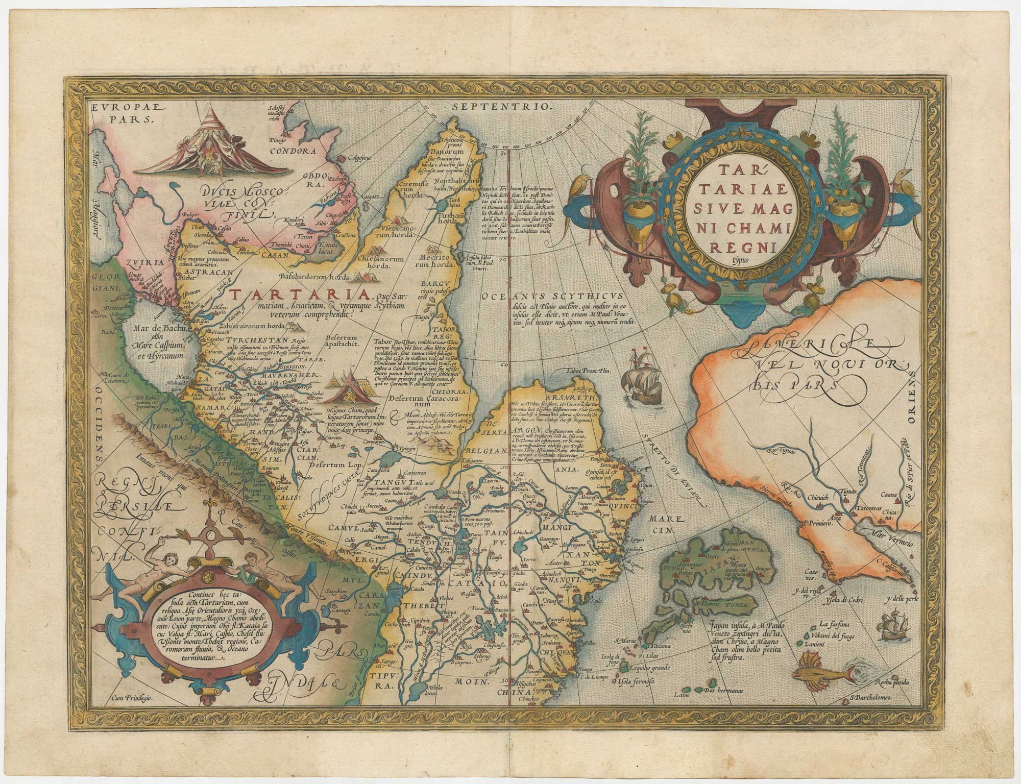 Ortelius map of Tartary, Tartariae Sive Magni Chami Regni typus.