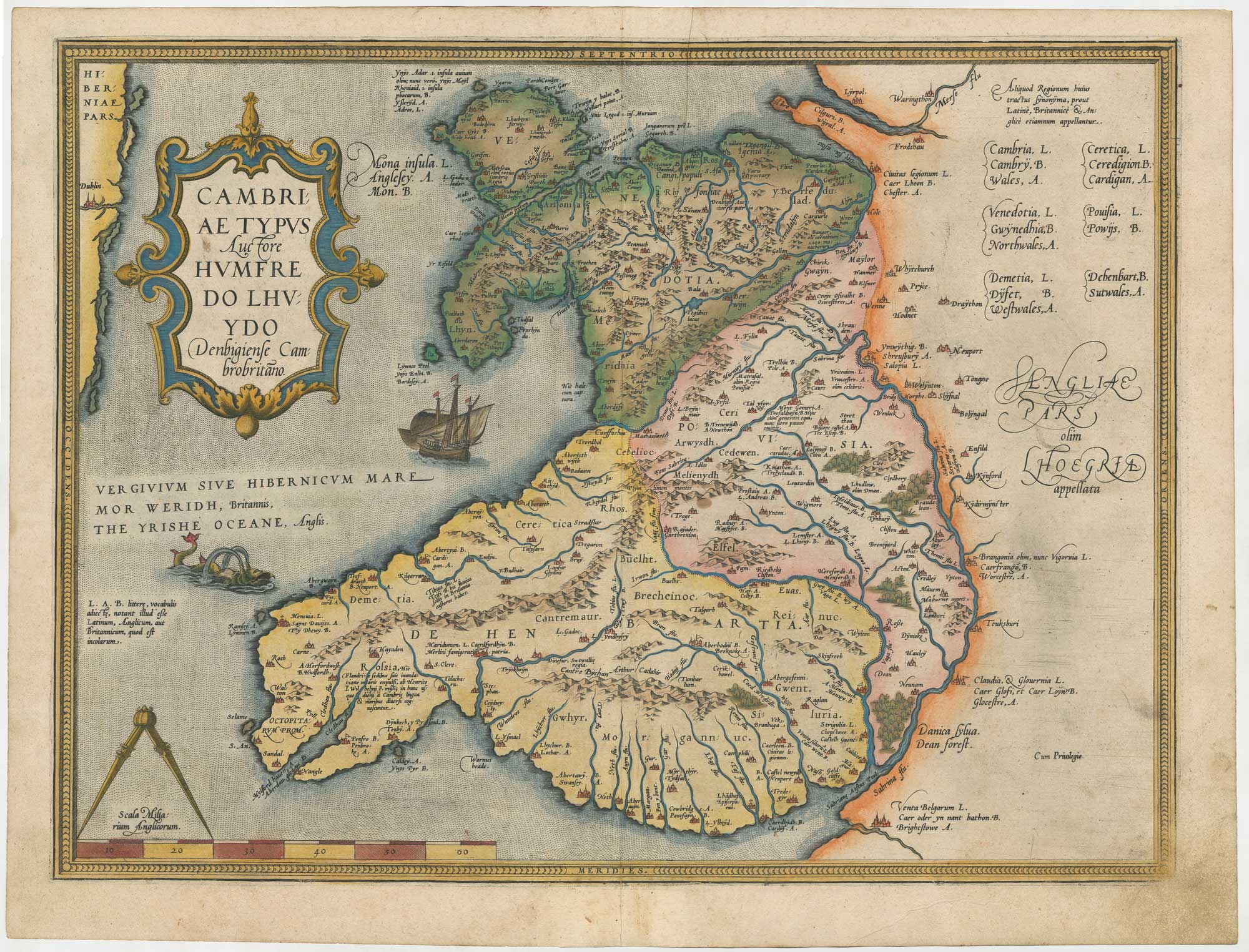 The first printed map of Wales