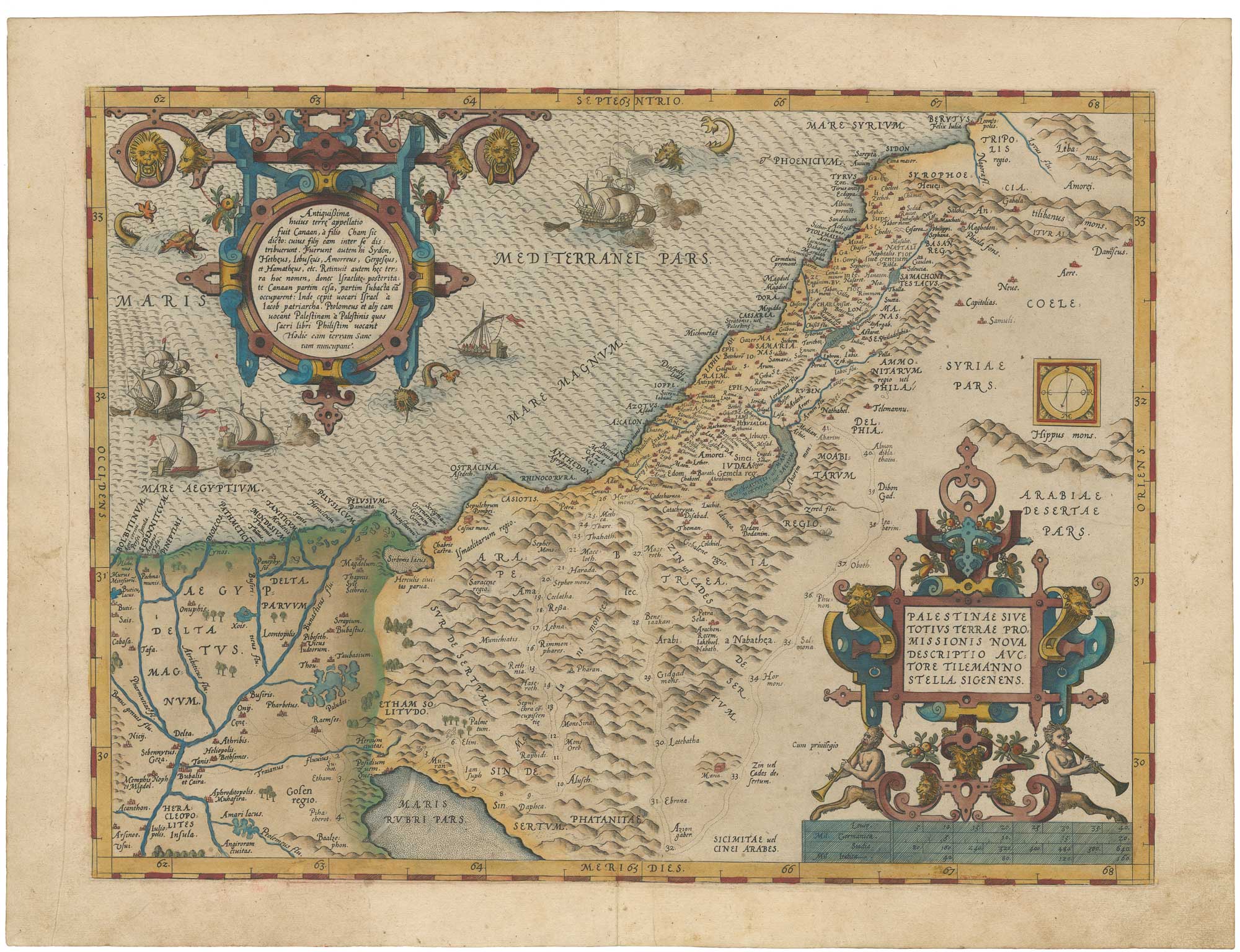First plate of Ortelius' map of the Holy Land