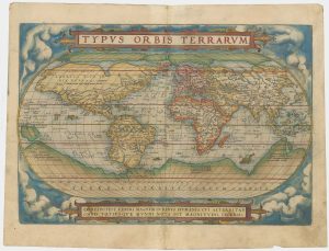 Ortelius World map, titled: Typus Orbis Terrarum.