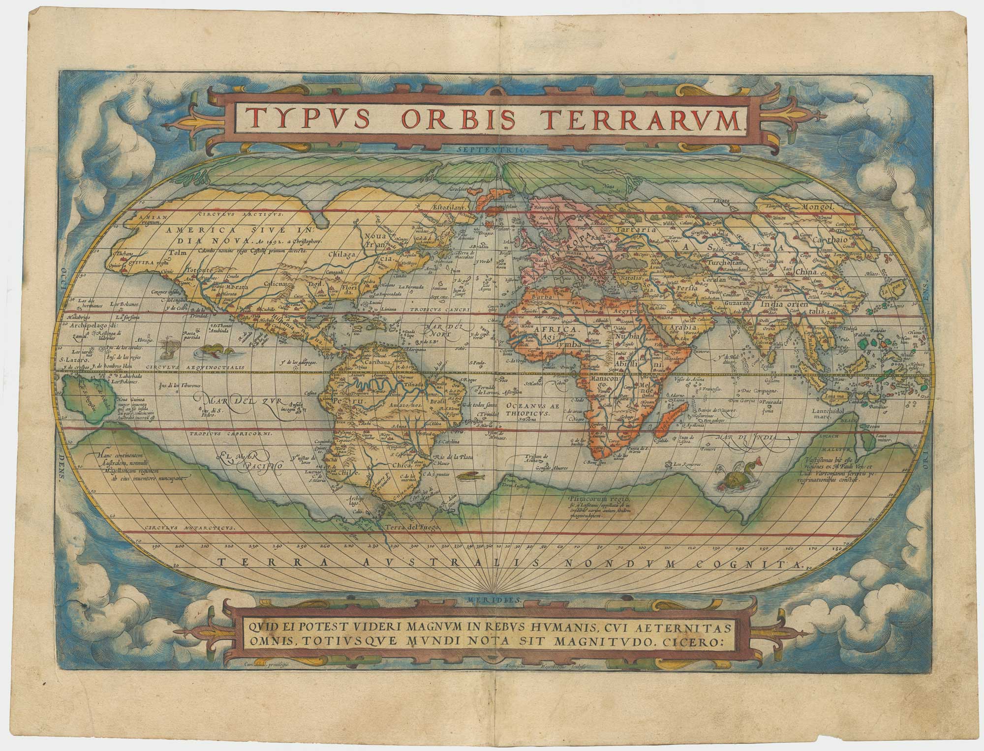 An early example of Ortelius’s classic world map
