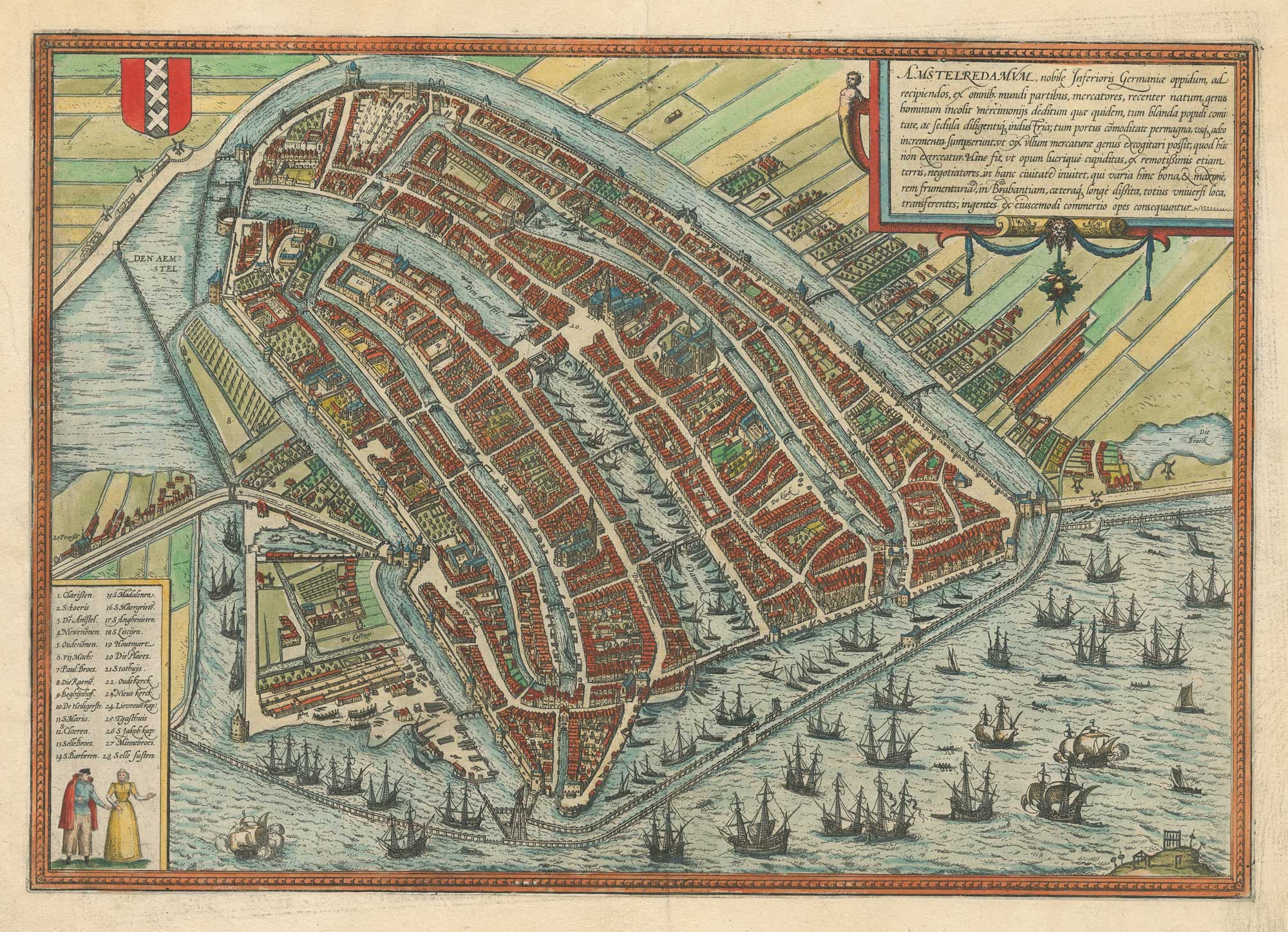 A 16th century town plan of Amsterdam