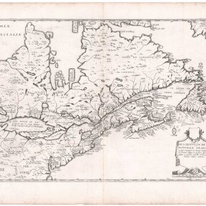 The first printed map to name all five Great Lakes by Boisseau, titled: Description de la Nouvelle France ou sont remarquées les diverses habitations des Francois, despuis la premiere dscouverte jusques a present, receuille et dressée sur diverses relations moderns,